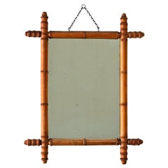 French Antique Faux Bamboo Mirror