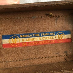 French Vintage Faux Croc Leather Leg Of Mutton Gun Case, “Manufacture Francaise”