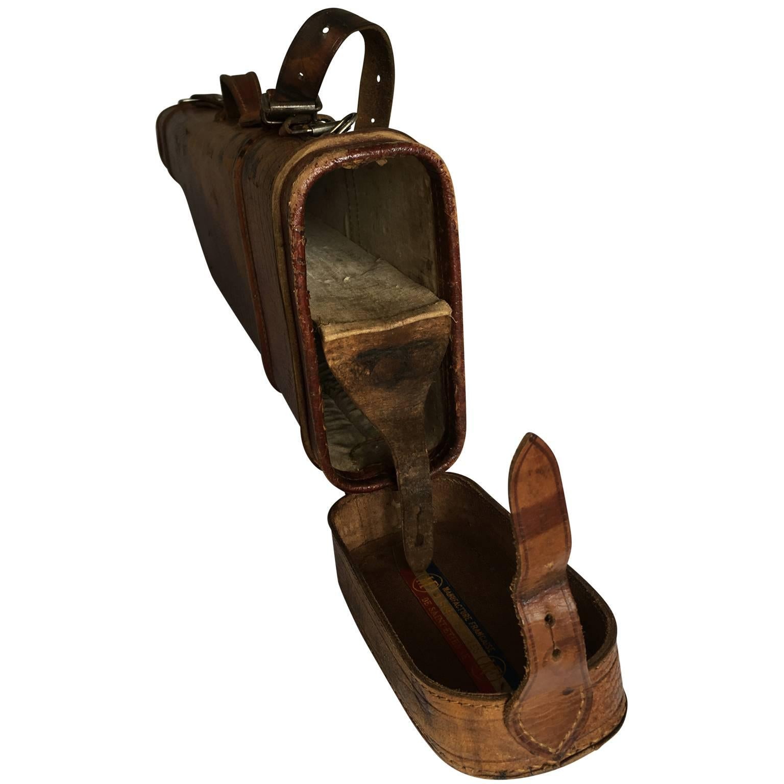 vintage leather rifle case