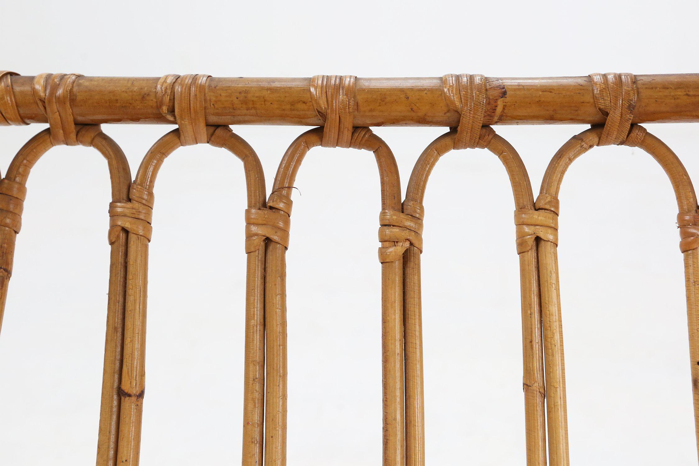 Rattan French Vintage fifties rattan magazine rack For Sale