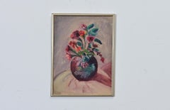 French Vintage Floral Still Life in New Frame