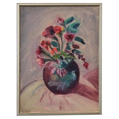 French Vintage Floral Still Life in New Frame