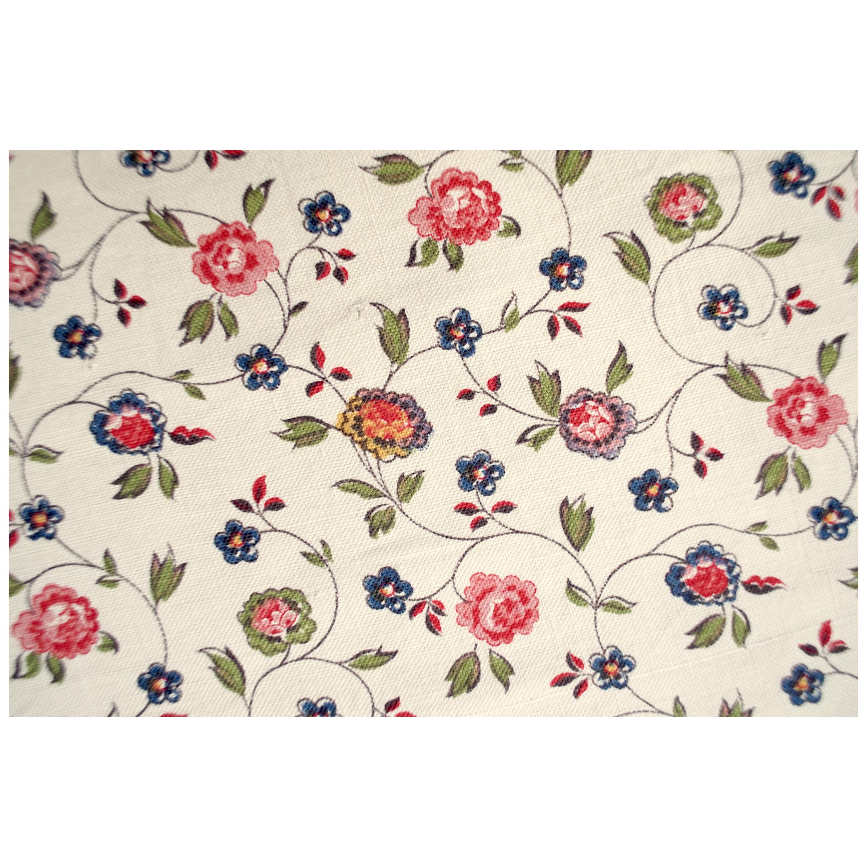 French Vintage Flower Printed Linen and Cotton Curtains For Sale
