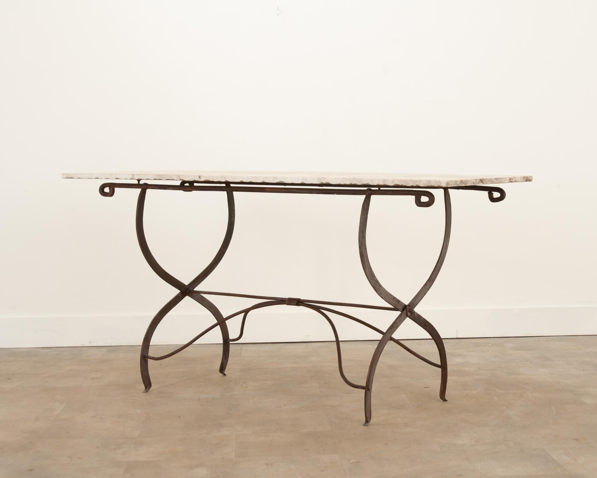 French Vintage Forged Iron Bistro Table 2