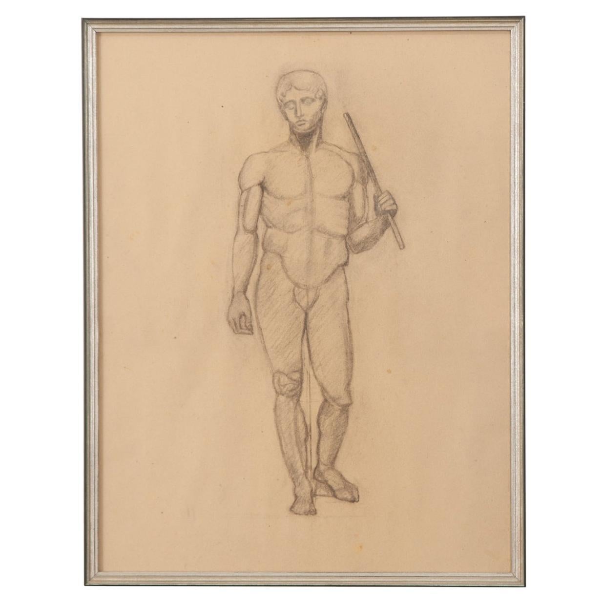 Sketch anatomique français vintage encadré