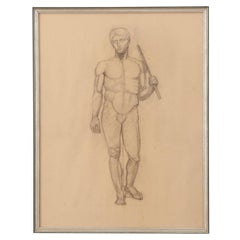 French Vintage Framed Anatomical Sketch