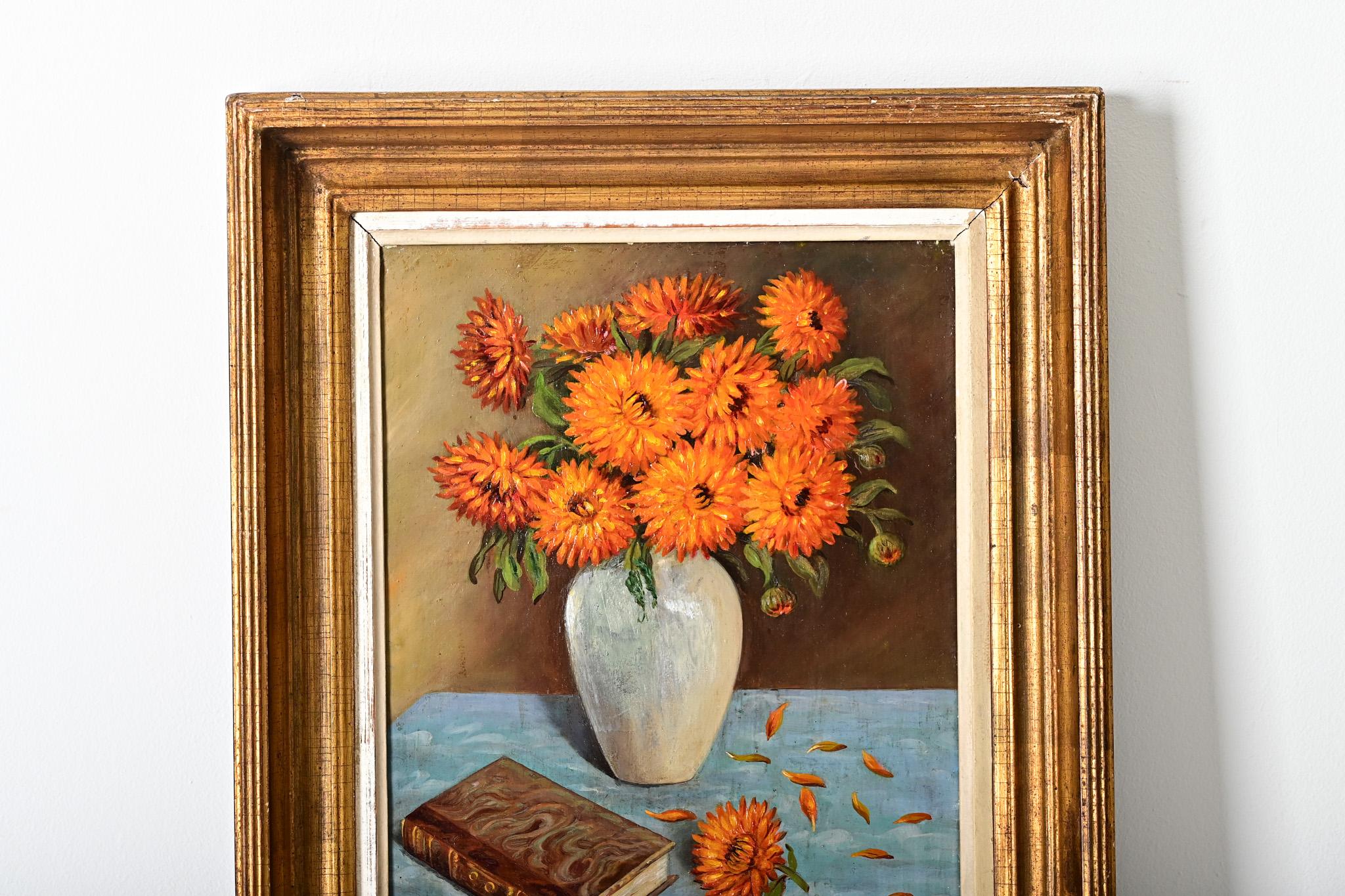 Französisch Vintage gerahmt Blumenstillleben (Sonstiges) im Angebot