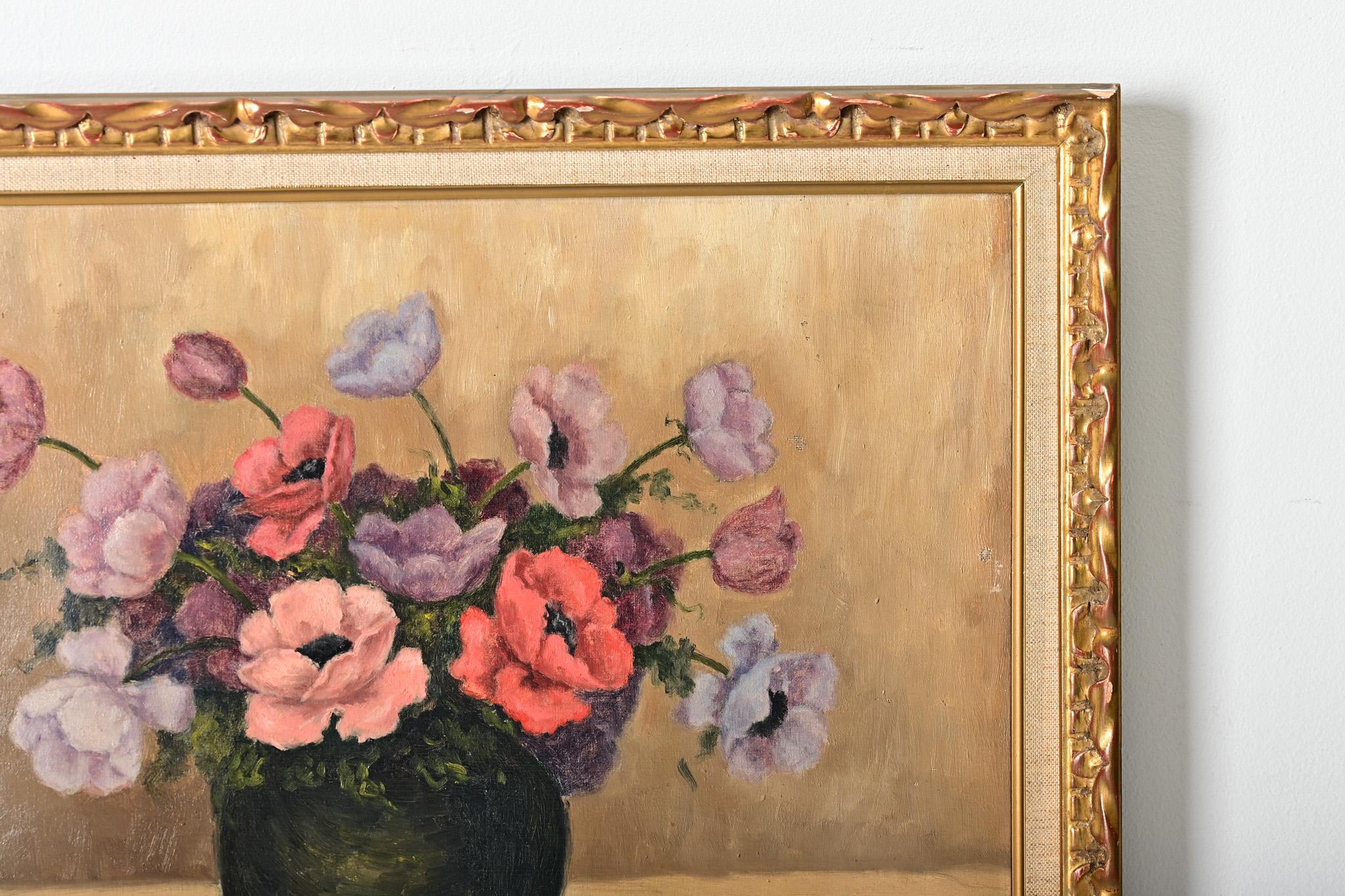 Französisch Vintage gerahmt Blumenstillleben im Angebot 2