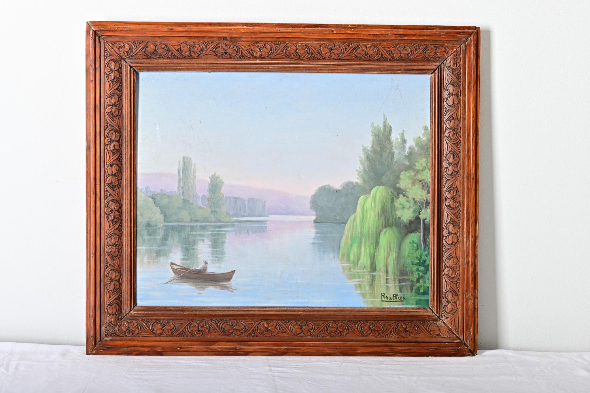 French Vintage Gerahmte Landschaft (Sonstiges) im Angebot