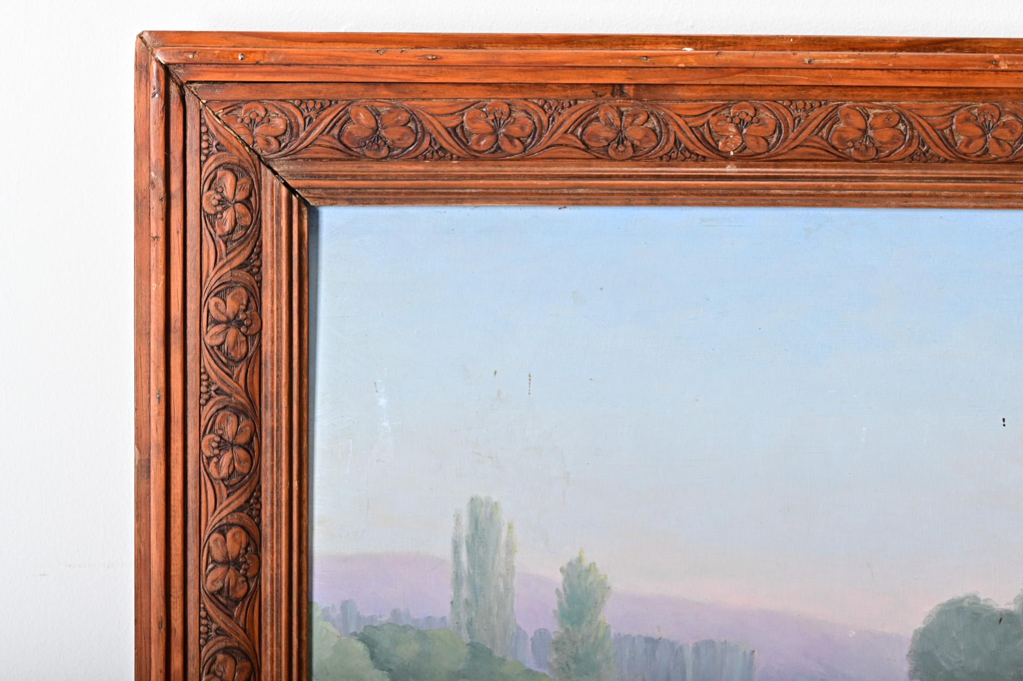 French Vintage Gerahmte Landschaft (20. Jahrhundert) im Angebot