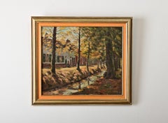 French Vintage Framed Landscape Painting