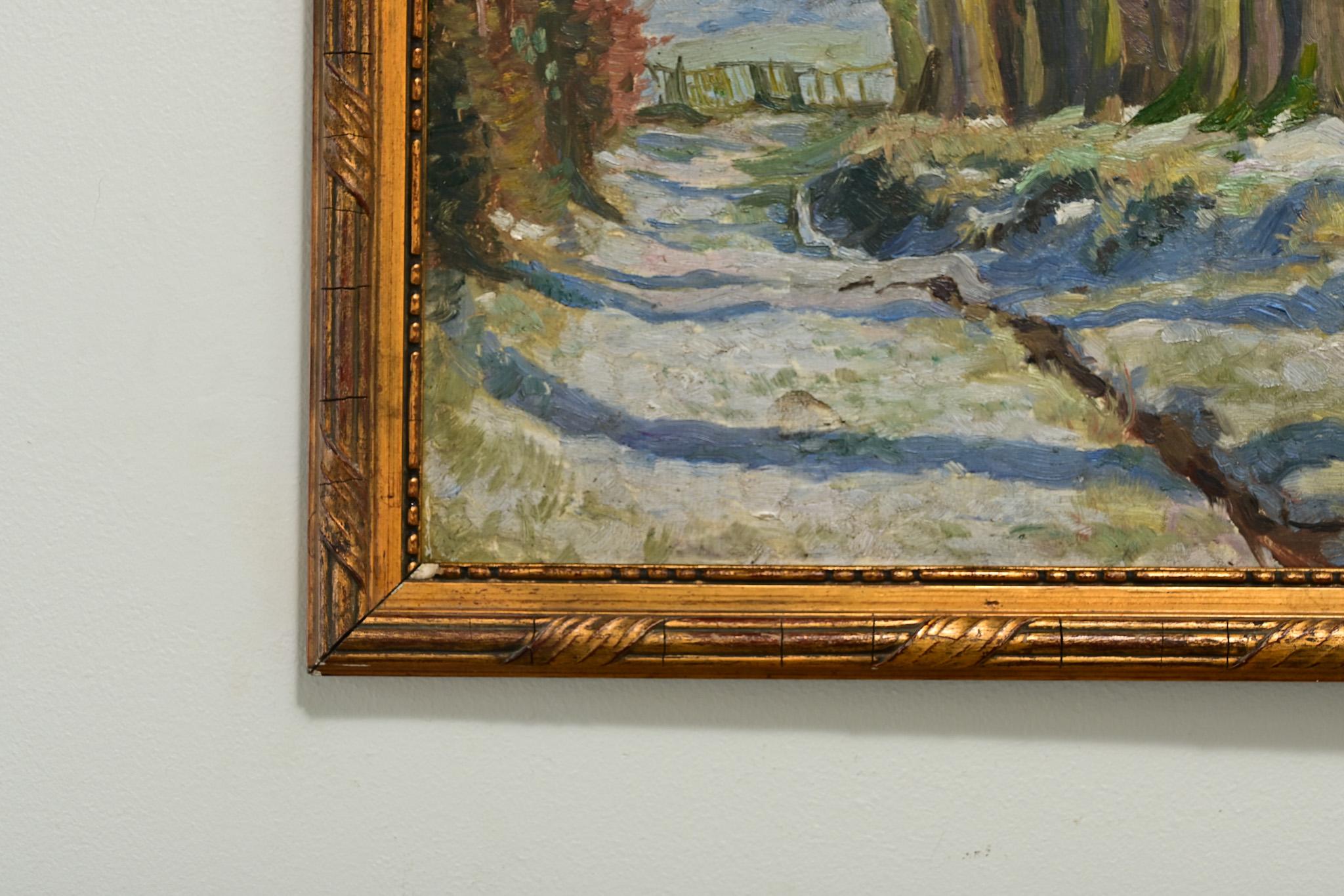 Other French Vintage Framed Landscape Painting For Sale