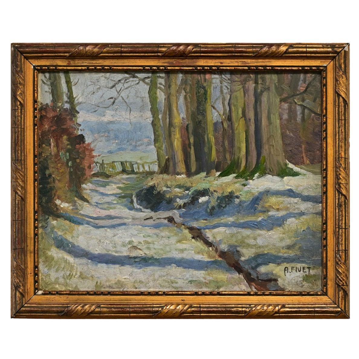 Cuadro Paisaje Vintage Francés Enmarcado