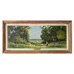 French Vintage Framed Landscape Painting
