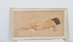 French Vintage Framed Nude Drawing