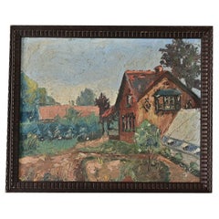 Quadro con cornice di una fattoria francese Vintage