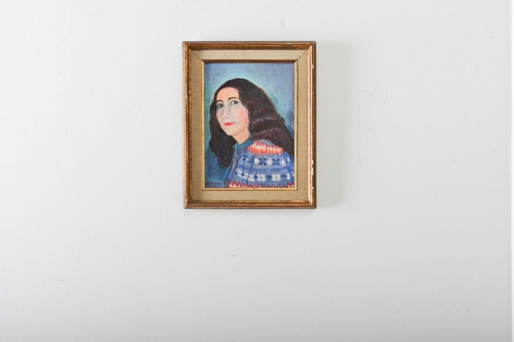 Französisch Vintage By Gerahmtes Porträt (Moderne) im Angebot