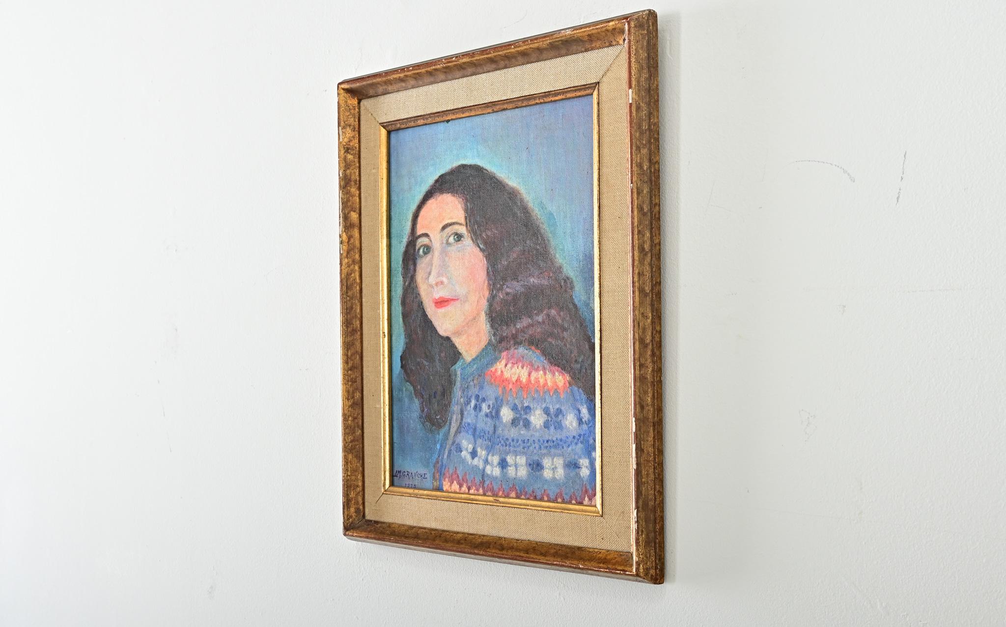 Französisch Vintage By Gerahmtes Porträt (Farbe) im Angebot
