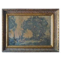 French Used Framed Print of a Morning, Dance of the Nymphs by JB Corot