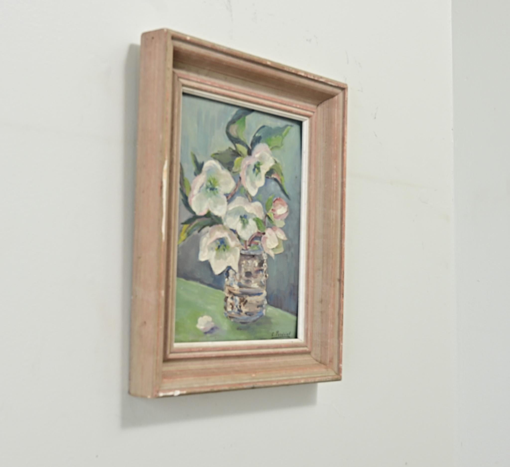 Intagliato a mano Natura morta francese vintage con cornice