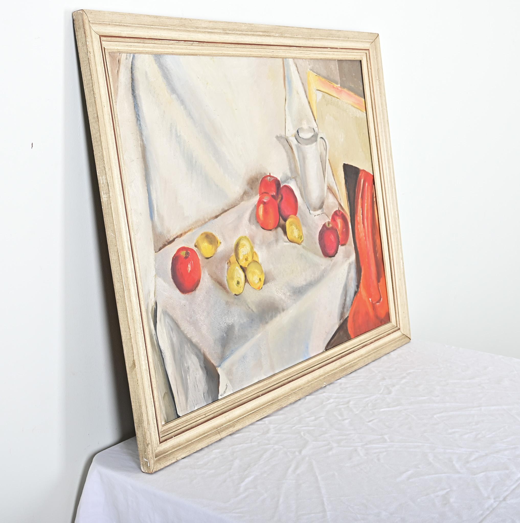 Französisch Vintage gerahmt Stillleben Gemälde im Angebot 5