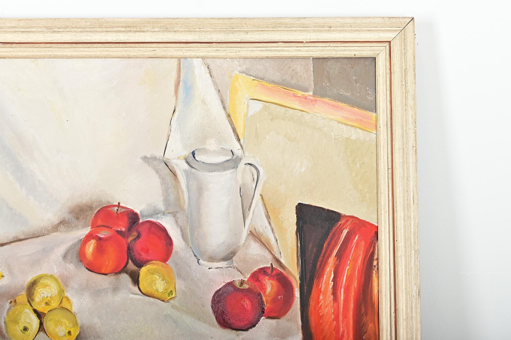 Französisch Vintage gerahmt Stillleben Gemälde im Angebot 1