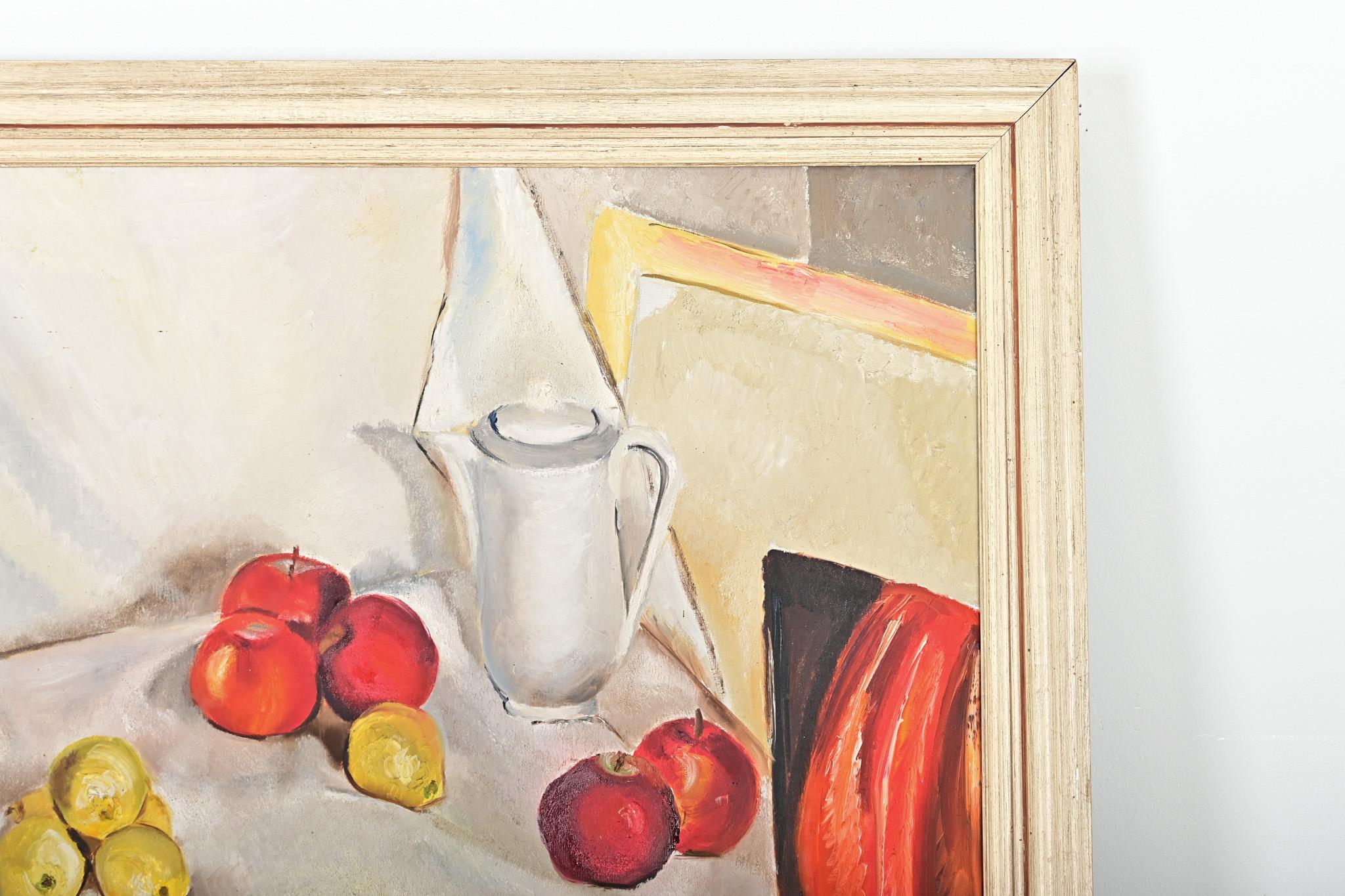 Französisch Vintage gerahmt Stillleben Gemälde im Angebot 2