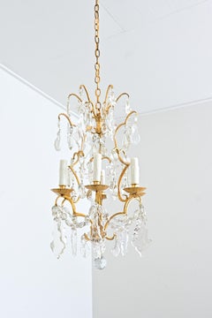 French Vintage Gilt Bronze Chandelier in the Style of Maison Baguès