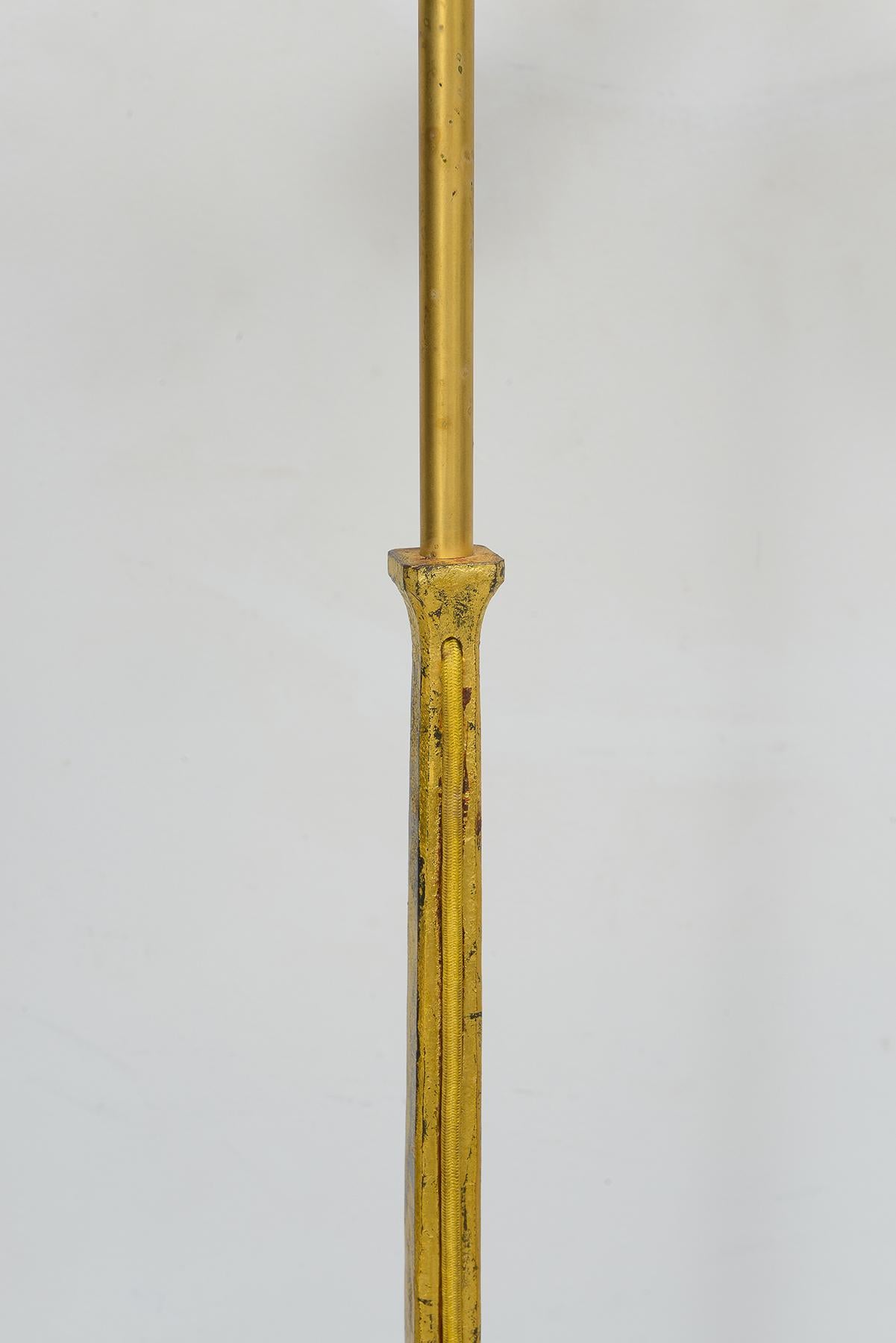 Mid-20th Century French Vintage Gilt-Iron Floor Lamp For Sale