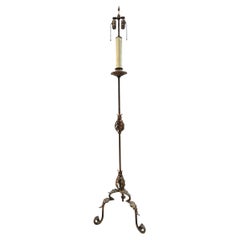 French vintage Gilt Iron Floor Lamp