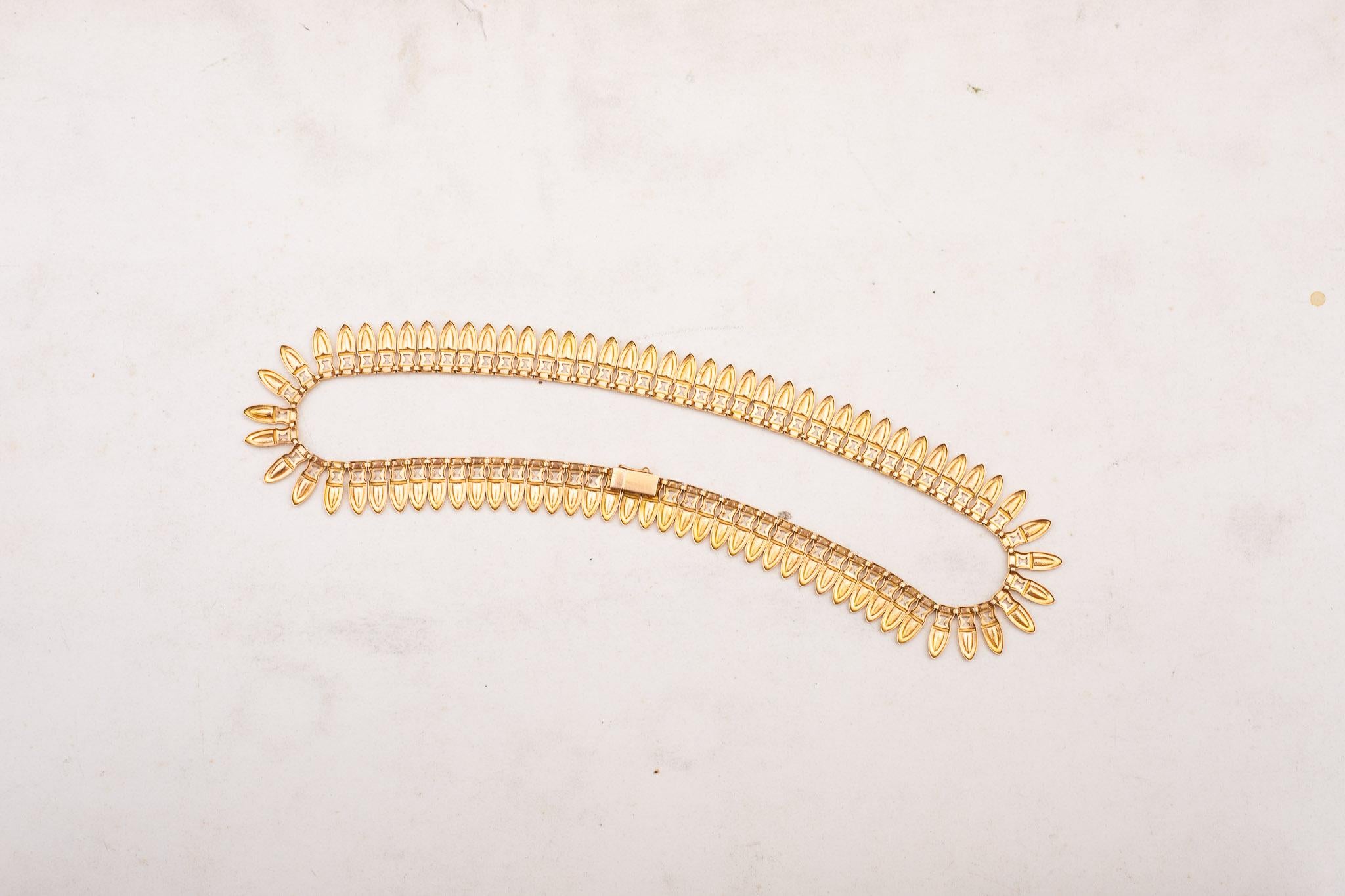 French Vintage Gold Amphora Fringe Necklace Archaeological Revival Etruscan For Sale 4