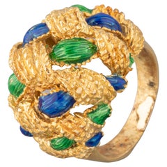 French, Vintage Gold and Enamel Ring