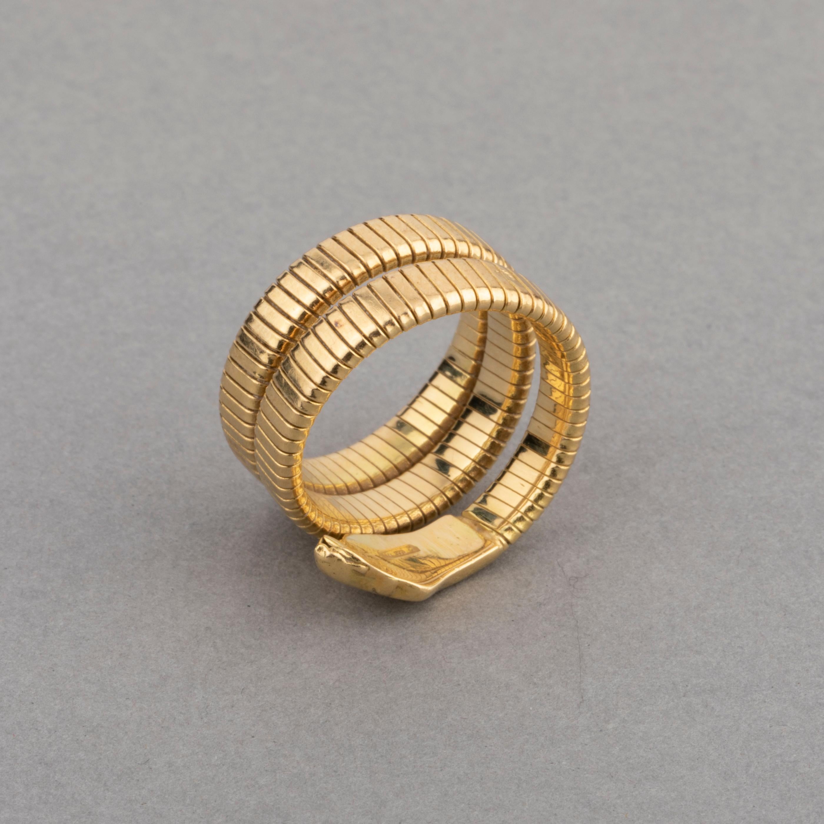 French Vintage Gold Snake Ring 2