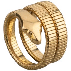 French Vintage Gold Snake Ring