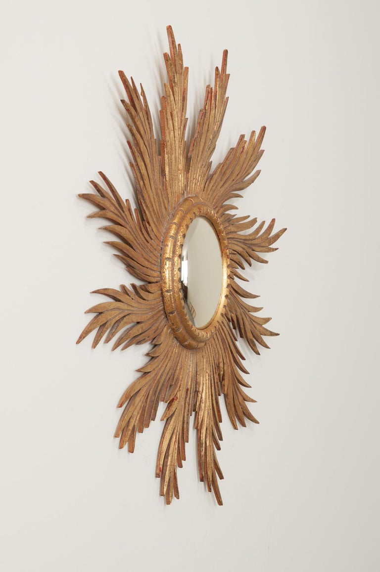 French Vintage Gold Starburst Mirror at 1stDibs