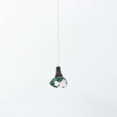 French Vintage Green Glass Ceiling Lamp, circa 1940