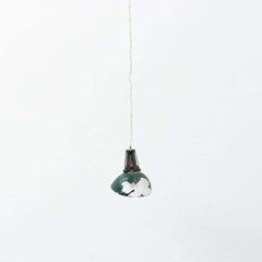 French Vintage Green Glass Ceiling Lamp, circa 1940
