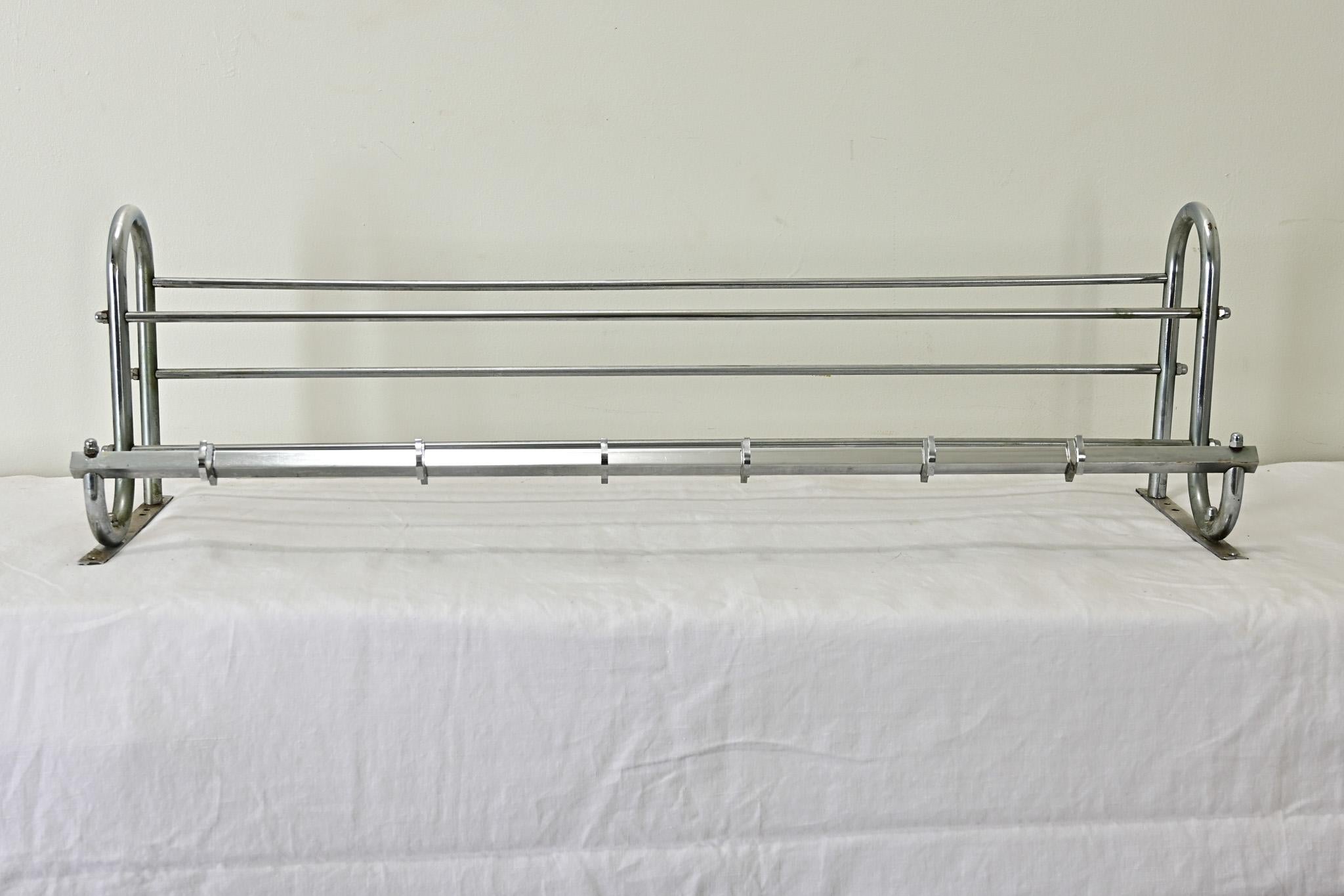Art Deco French Vintage Hat & Coat Train Rack For Sale