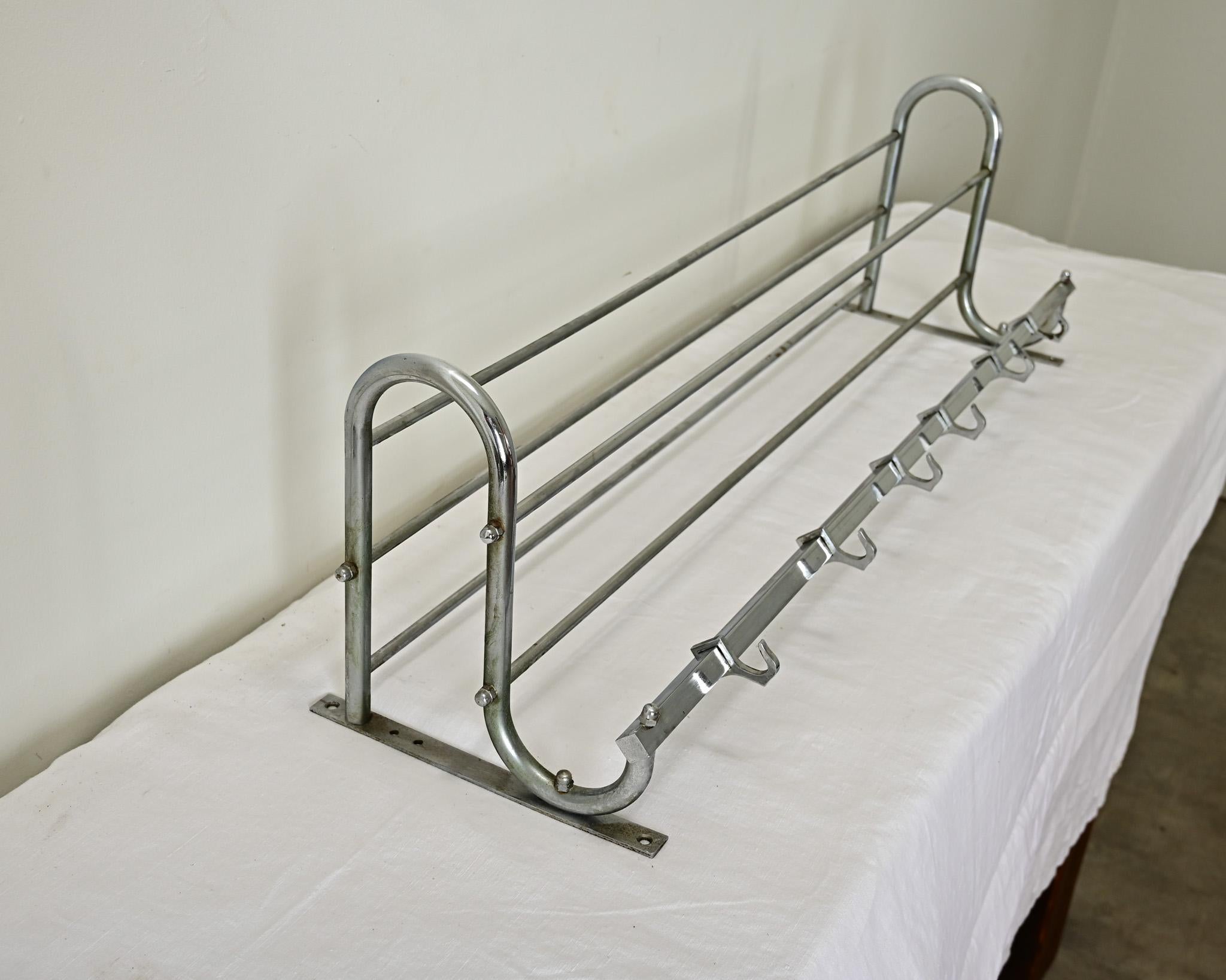 French Vintage Hat & Coat Train Rack In Good Condition For Sale In Baton Rouge, LA