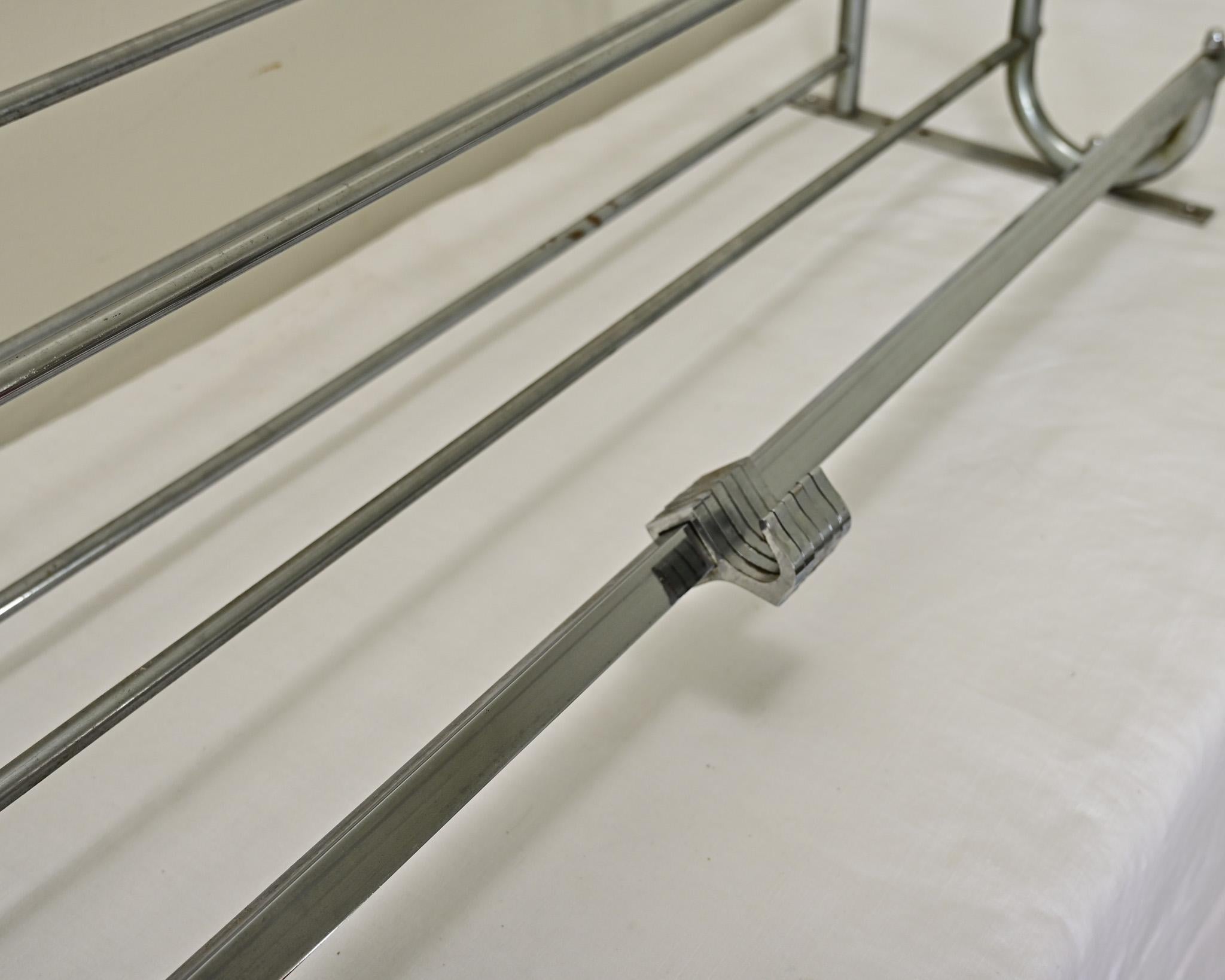 Steel French Vintage Hat & Coat Train Rack For Sale
