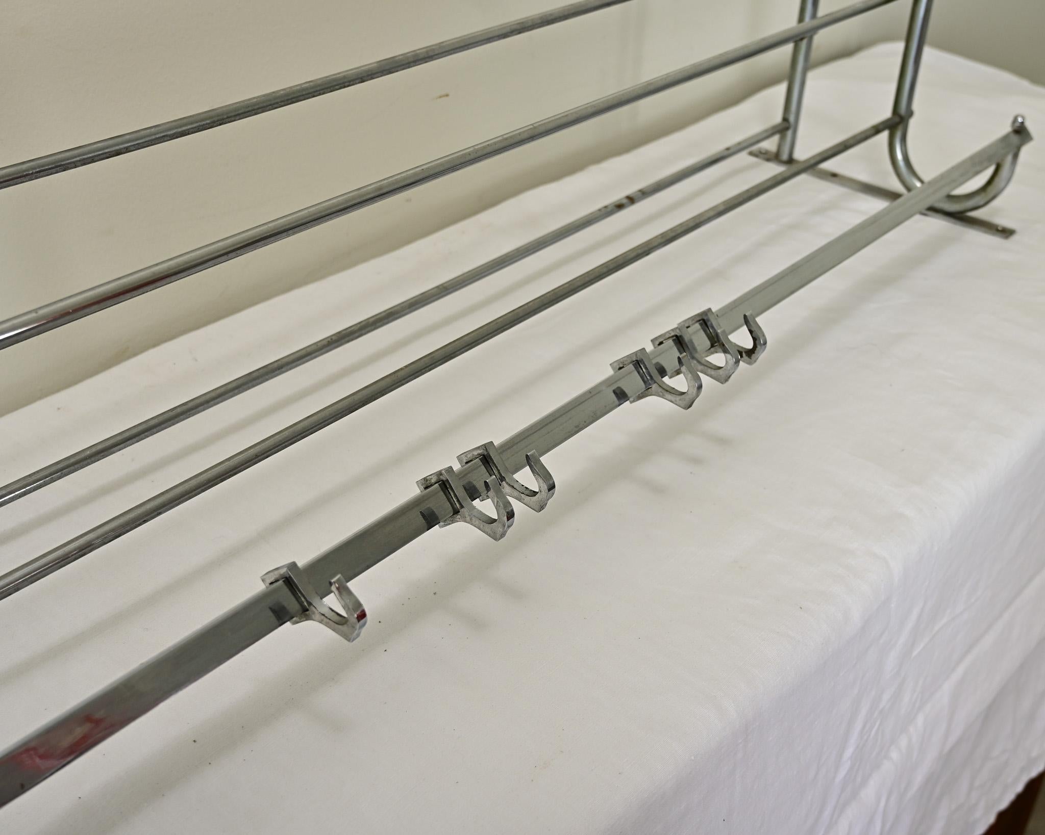French Vintage Hat & Coat Train Rack For Sale 1
