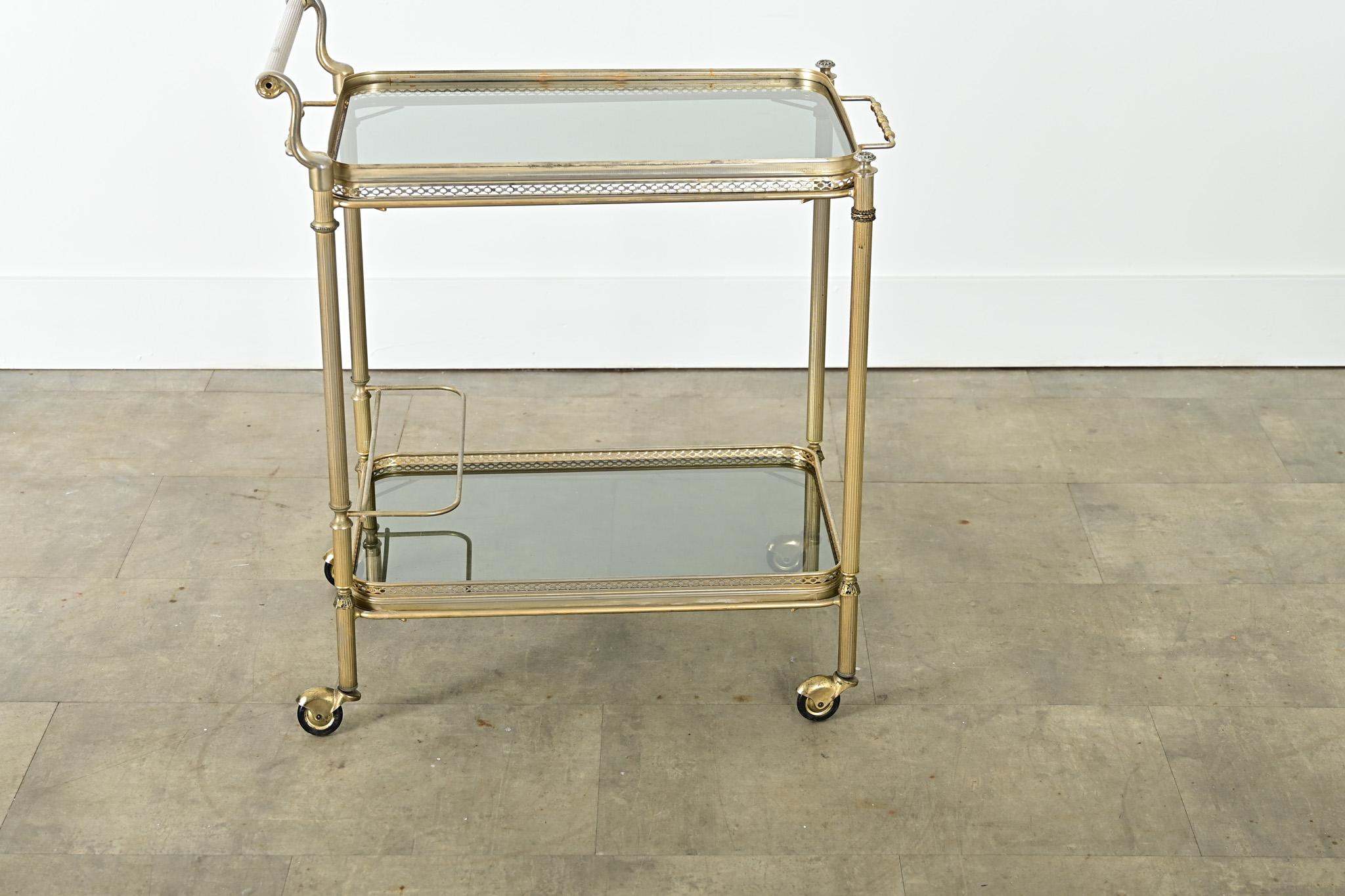 Français Chariot de bar vintage Hollywood Regency français en vente
