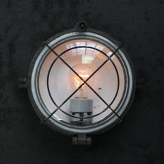 French Vintage Industrial Cast Iron Clear Glass Sconce Wall Lights