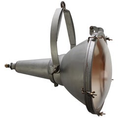 Faretto da strada di grandi dimensioni in vetro trasparente vintage industriale francese