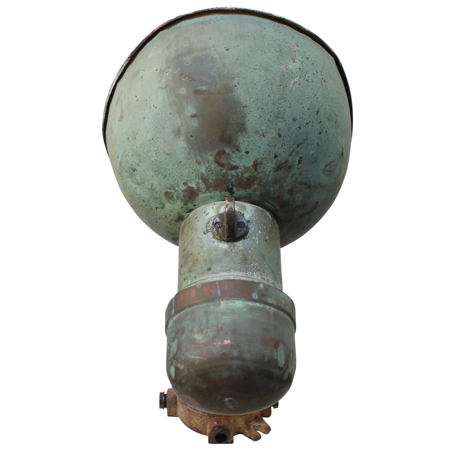 French Vintage Industrial French Green Copper Cast Iron Street Lights 3