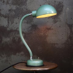 French Vintage Industrial Green Metal Machinist Table Light by Adher Lampes