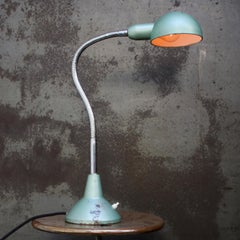 French Vintage Industrial Metal Goose neck Machinist Table Light