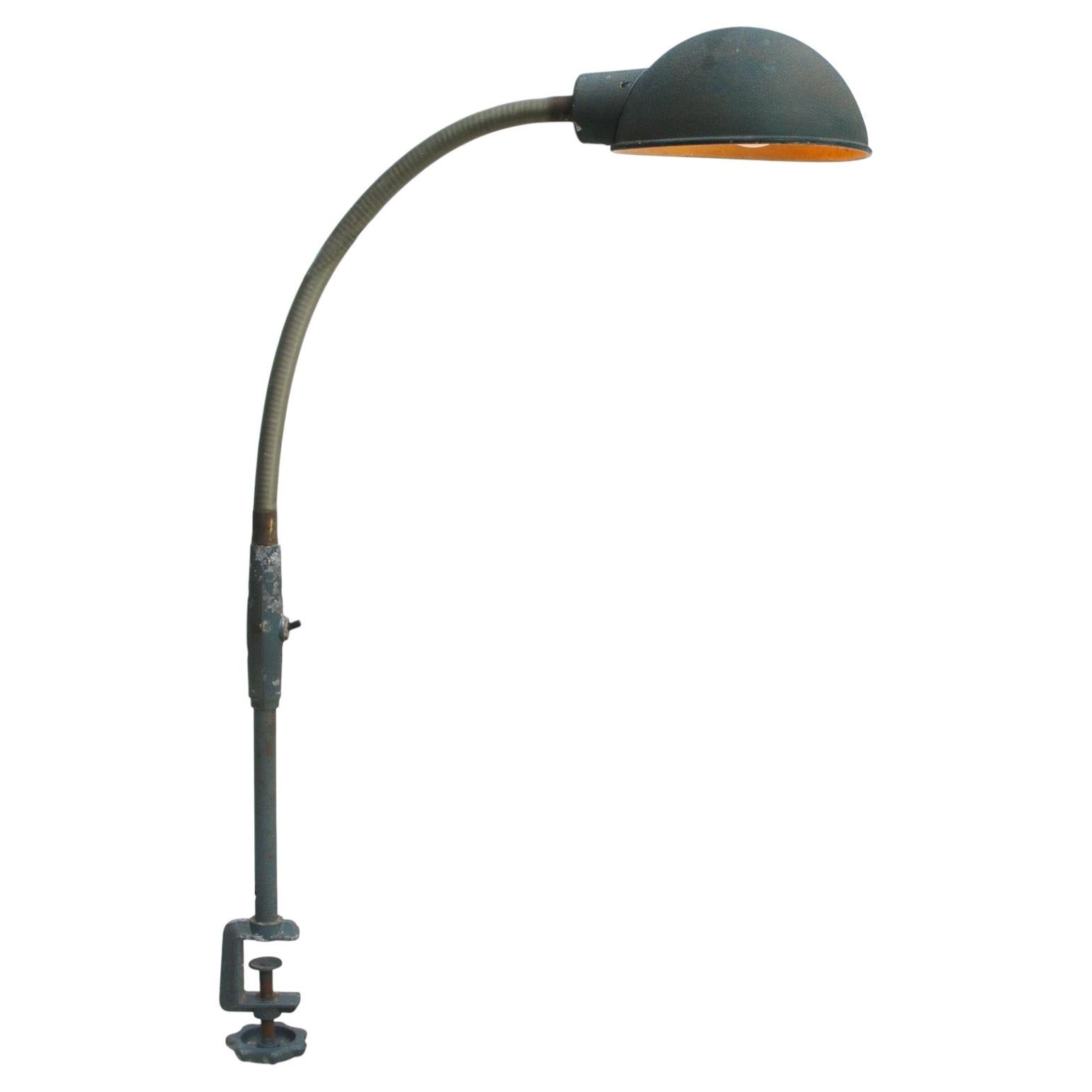 French Vintage Industrial Metal Machinist Table Light by Adher Lampes