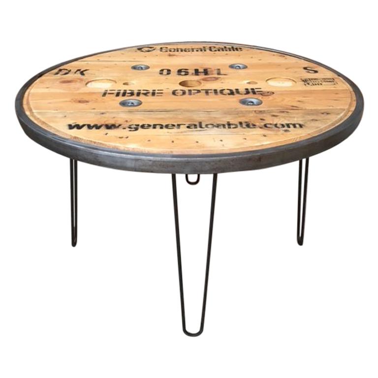 French Vintage Industrial Round Diner Table
