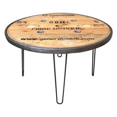 French Vintage Industrial Round Diner Table